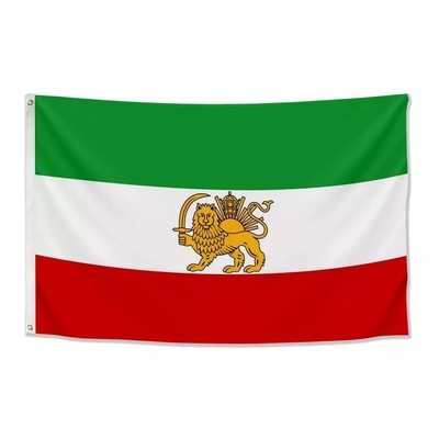 Niestandardowe flagi 3X5ft poliester Iran flaga lwa perska flaga z lwem
