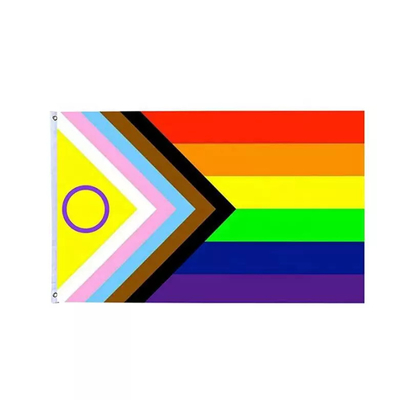 Druk cyfrowy Tęczowa flaga LGBT 3x5 Ft 100D poliester Biseksualna flaga
